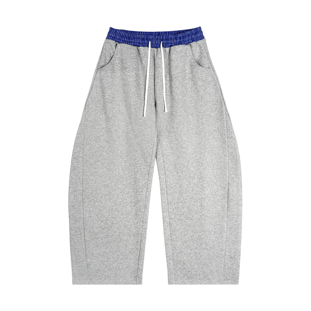 SWIRL PLAID SWEATS/GREY