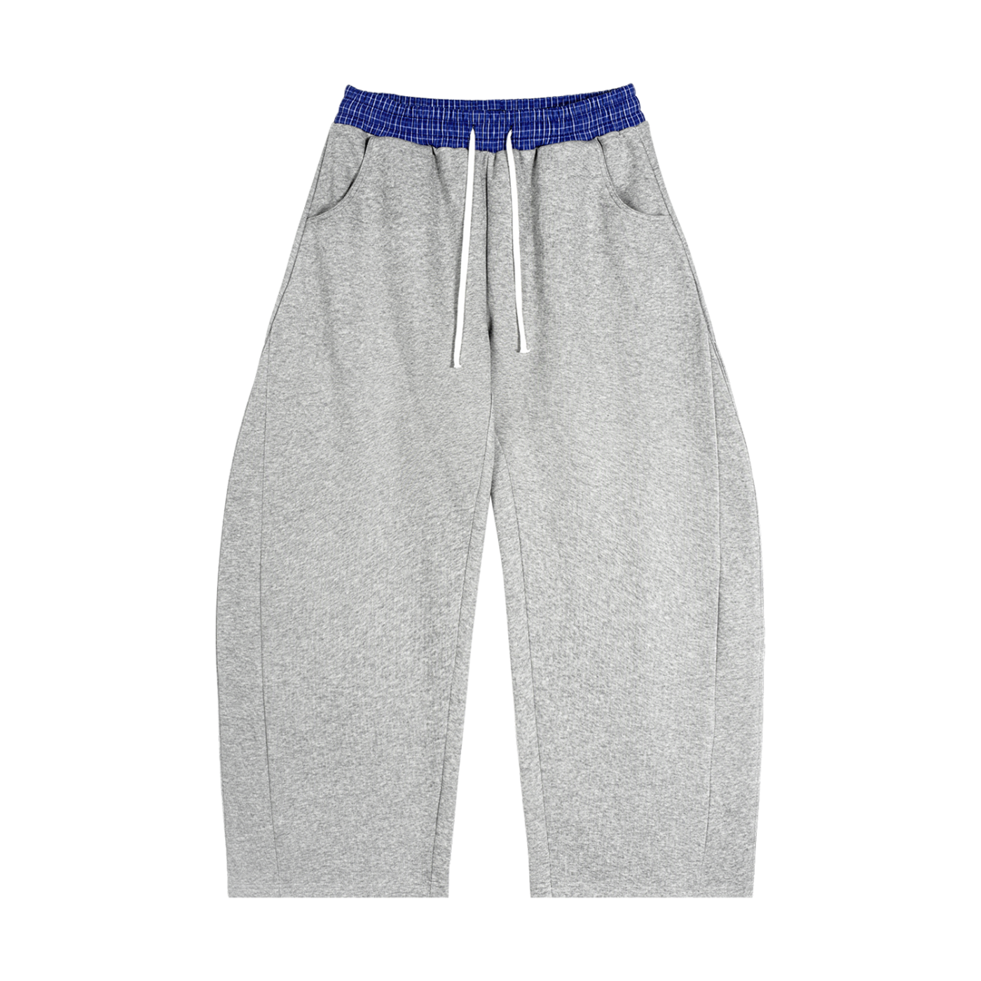 SWIRL PLAID SWEATS/GREY