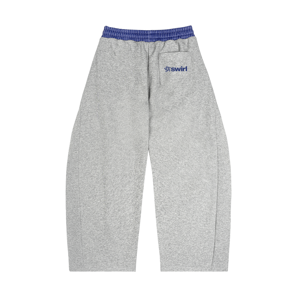 SWIRL PLAID SWEATS/GREY