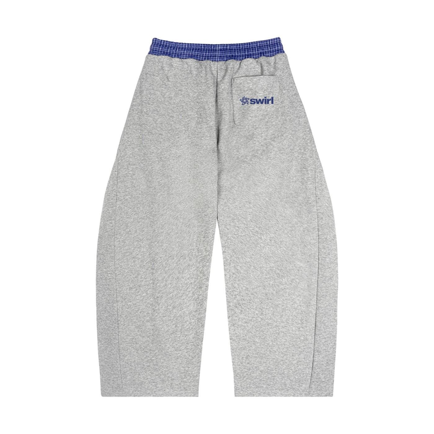SWIRL PLAID SWEATS/GREY